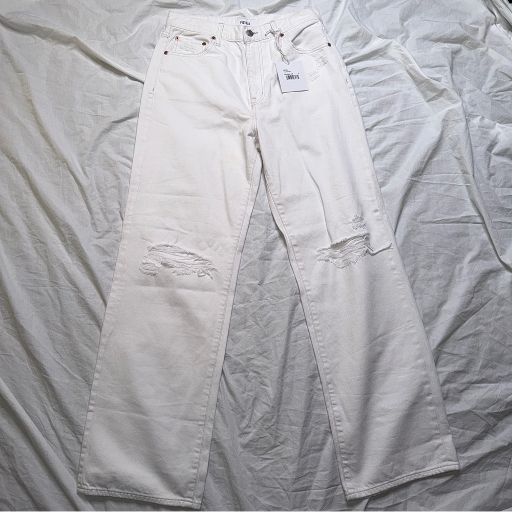 Pistola “Grayson” High Rise Baggy Jean — White Distressed — NWT Size 27 - Picture 3 of 8
